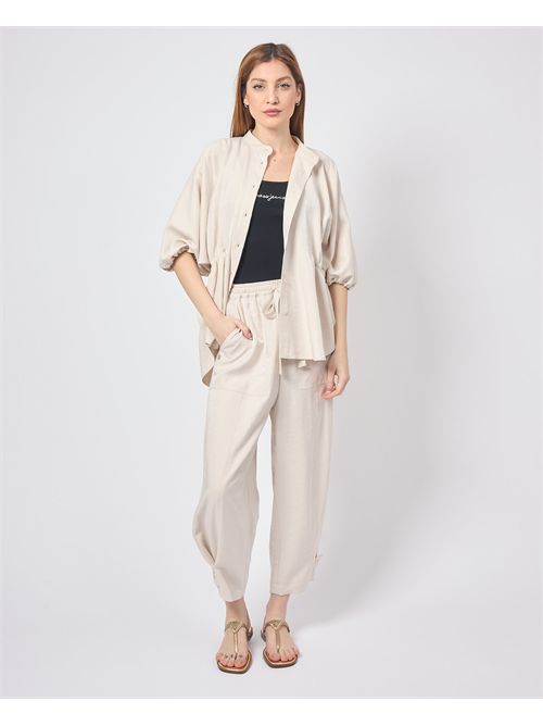 Manila Grace women's trousers with drawstring MANILA GRACE | P230GUMA332